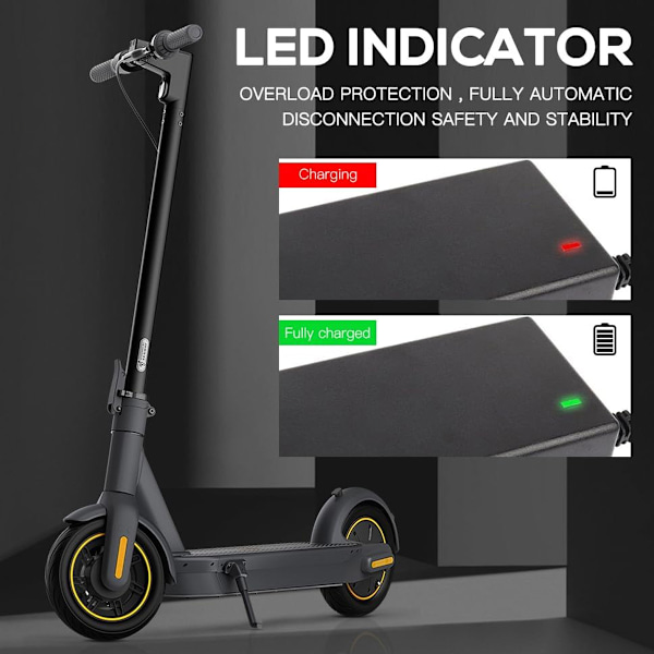 42V 2A Elektrisk Sparkesykkel Lader, Li-ion Batterilader med 6 Tilkoblinger for Elektrisk Sparkesykkel, Li-ion Batterilader Sykkel Sparkesykkel Batteri