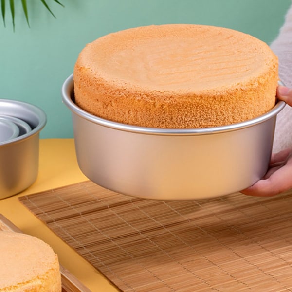 4 Tum 6 st Kakform Non-stick Löstagbar Botten Rund Kakform Set för Bröllop Födelsedagsfest