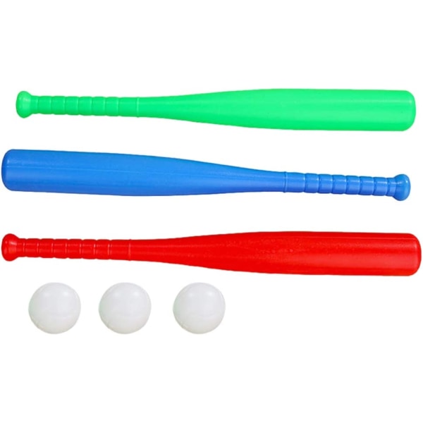 Barn basebollträ, plastbat & boll set, baseboll leksak set