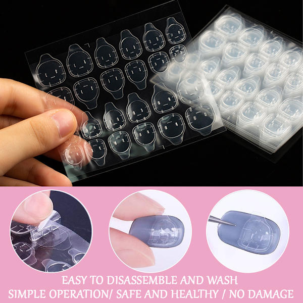 Mandelformede korte negletips, fulddækkende negletips, forformede semi-matte tips negle gelé negletips - 360 stykker 12 størrelser, 4 ark neglelim