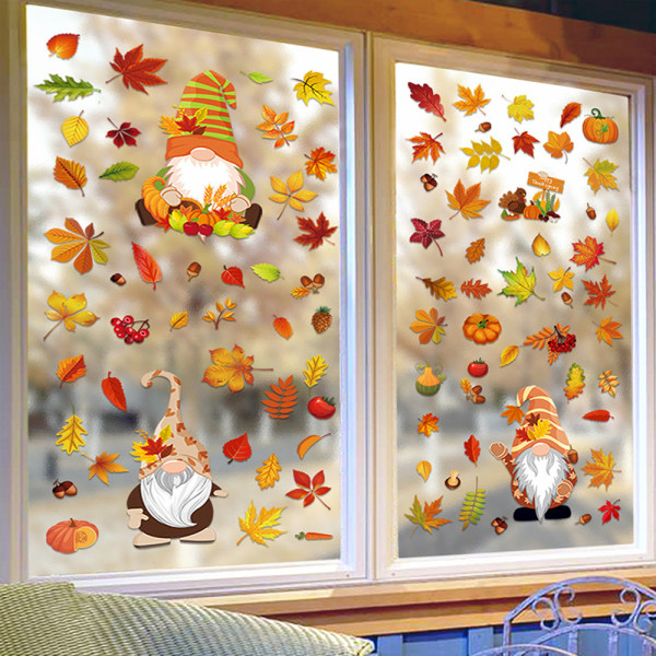 Thanksgiving höst dekoration fönster klistermärken dekaler