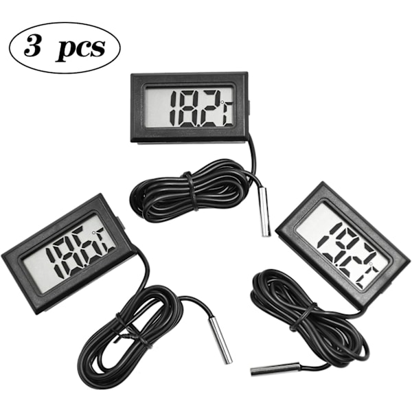 Sæt med 3 LCD-akvarie-termometre, digitalt termometer