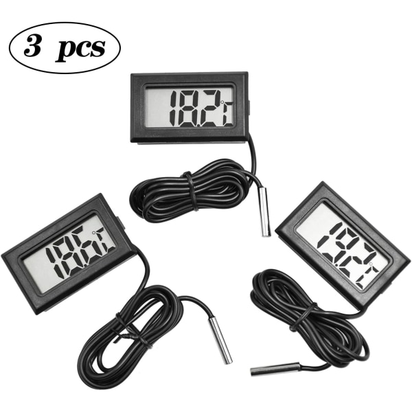 Set of 3 LCD Aquarium Thermometers, Digital Thermometer