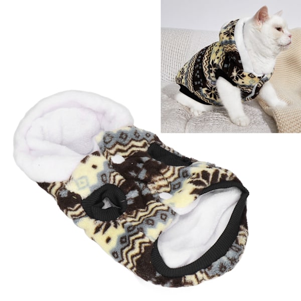 Dog Plush Hooded Jacket Soft Warm Lightweight Pet Cat Plush Hoodie for Small Medium Dogs Cats M