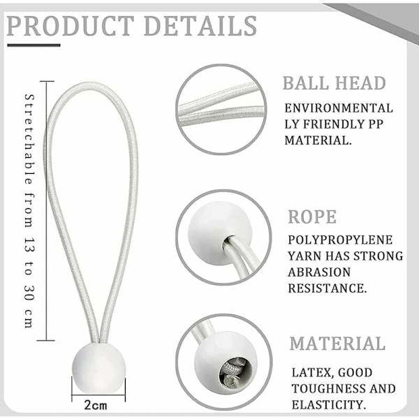 Elastisk Snördesign För Säker Fästning, Bungee-bollar Med Sandow Elastisk Teknik Och Expanderbart Gummirep, Mångsidig & Multifunktionell Knut