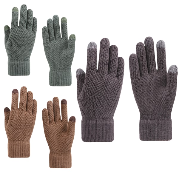 3 par kvinders vinter touchscreen handsker varm fleece foret strik