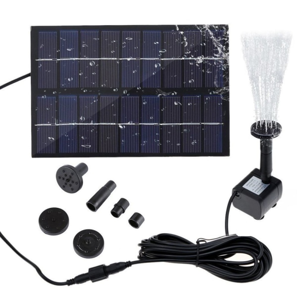 Solar vatten fontän pump set, dränkbar utomhus fontän pump