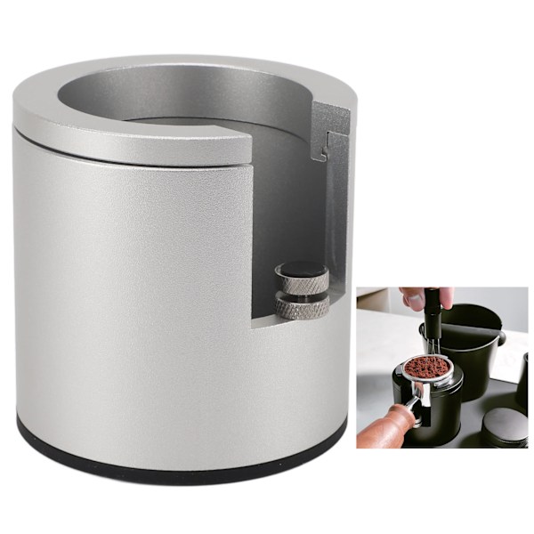 Portafilterhållare Tamperstativ Aluminiumlegering Justerbar Höjd Tamperstation Bas för 51mm 53mm 58mm Portafilter Silver