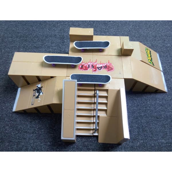 Finger Skateboard Rampe Sett, Tilpasningspark med Utvidbare Moduler for Dynamisk Lek, Miljøvern ABS Materiale Sikrer Sikkerhet og