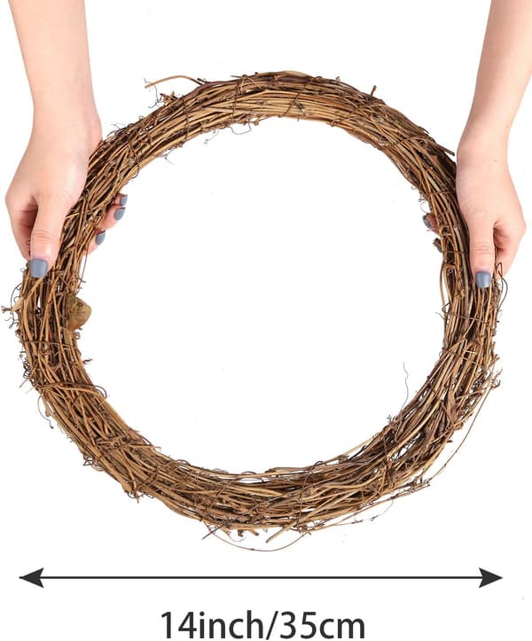 2 stk. 35 cm naturlige vinkranser DIY håndverksvinkrans