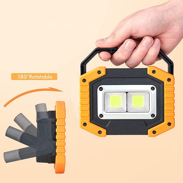 1-pack bärbara LED-arbetsljus, konstruktionsljus uppladdningsbara