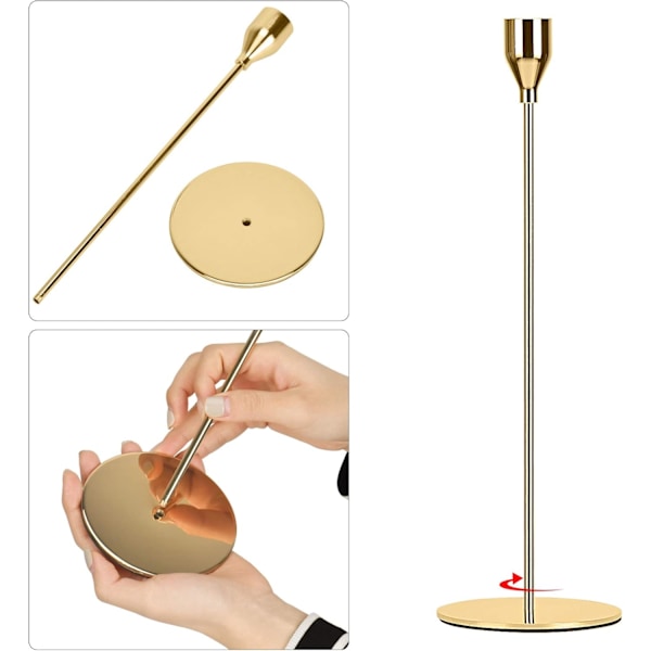 Robust metallkonstruktion, dekorativ ljusstake, bröllopsdekoration, elegant design, utsökt presentidé, bordsdekoration, passar