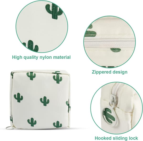 14*13*3cm, (kaktus) 2 STK, Oppbevaringspose for sanitetsbind, Periode Kit T