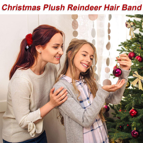 6 julscrunchies, pannband gnistrande söta hårrep
