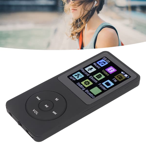 MP3-spelare med inbyggd HD-högtalare, stöder Bluetooth 5.0 för sömlös anslutning, 1,8 tums färgskärm, multifunktion för e-böcker och videor