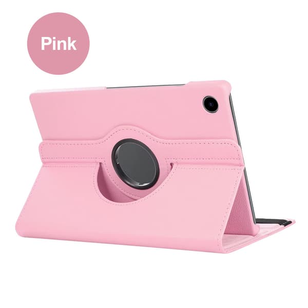 Lychee-texturerat 360° roterande surfplattefodral kompatibelt med Samsung 8,7-tums Tab A9 Pink E model