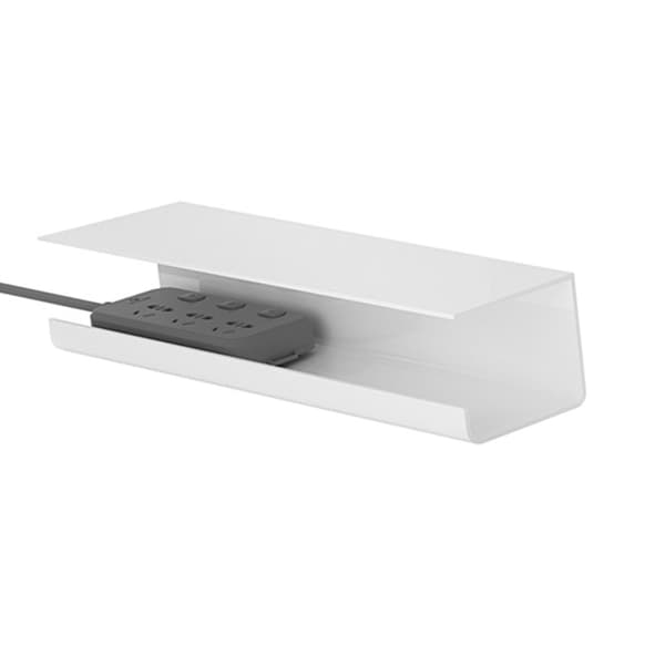 Kabelbakke til montering under skrivebord, kabelorganiseringssystem uden huller med trådslotdesign til computerstrømopladerkabler, PVC-materiale under skrivebord
