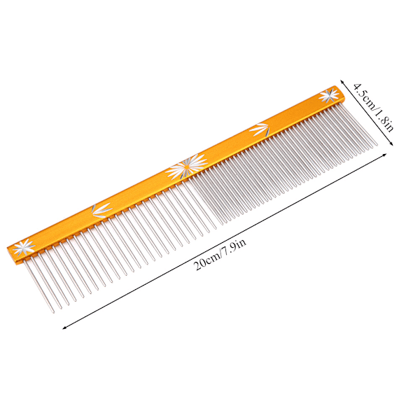 Pels Trimmer Kam Hund Kat Hårkam Antistatisk Kam Lige Række (Guld)