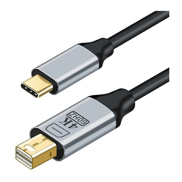 Enkel Plug and Play-upplevelse, Guldpläterade kontakter för överlägsen ledningsförmåga, USB-C till Mini DisplayPort-adapter för sömlös multiskärm