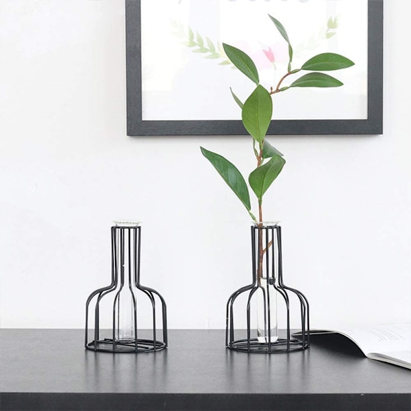 Kontors- och heminredning, Högkvalitativa material Klara blomvaser i glas, Modern geometrisk hydroponisk växtbehållare för minimalistisk design