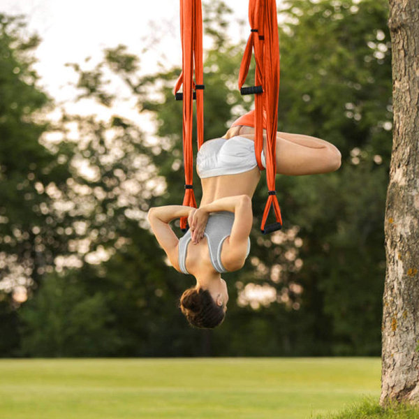 Aerial Yoga Swing Set, Yoga Hammock Flying Trapeze, Oranssi