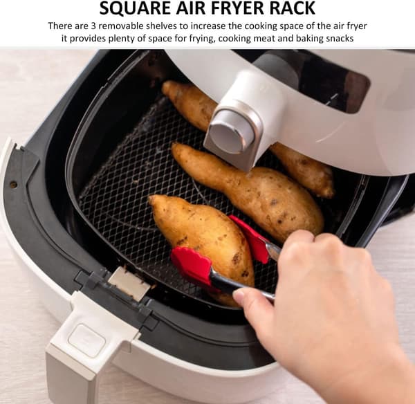 (Firkantet) Airfryer-stativ 3-lags stabilt dehydratorstativ