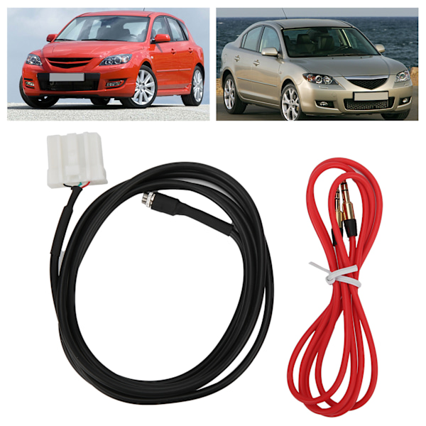 Ljudadapter för Mazda 2/3/5/6/MX5/RX8, ABS-plast AUX-kabel 3,5 mm hona kontakt Plug and Play Bra ljudkvalitet