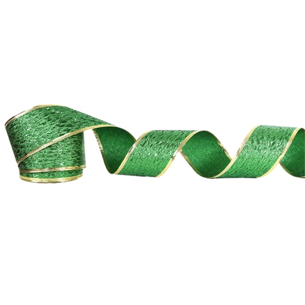 St Patrick's Day Green Glitter Wired Bånd til gaveindpakning,