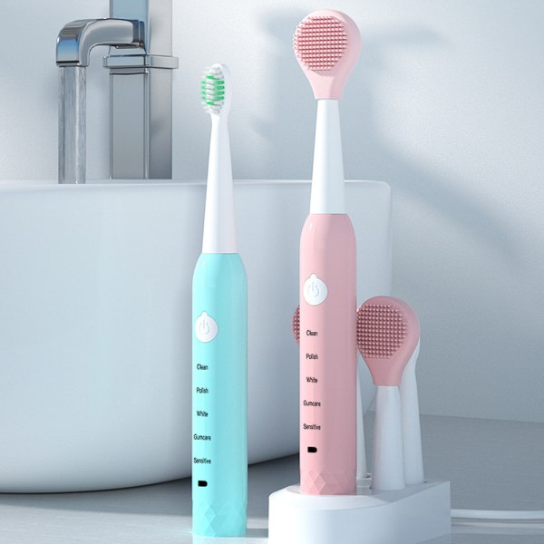 Voksen elektrisk tandbørste, genopladelig sonisk tandbørste