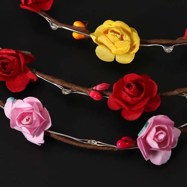 Strålande blomsterdiadem med ljus, lämplig för flera tillfällen & utsökt hantverk, för kvinnor, flickor, barn, brudar, brudtärnor eller blommor