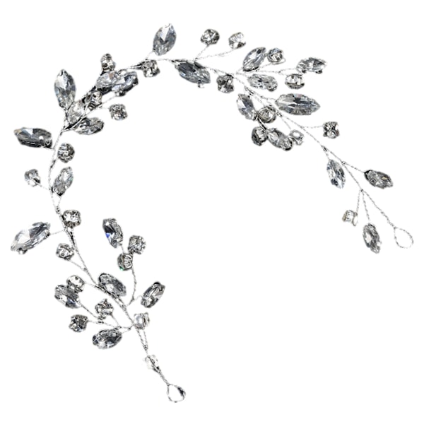 Bröllopshårprydnad, Vintage Hårprydnader med Pärlhårranka för Balfrisyrer, Brudhåraccessoarer med Kristallstrass, Silver