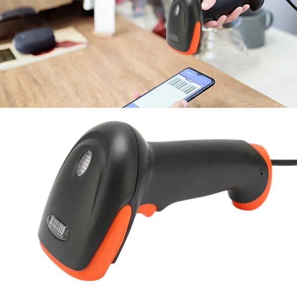 Innovativ stregkodescanner, trådløs forbindelse, ergonomisk design og justerbart stativ til problemfri lagerstyring (lille størrelse)