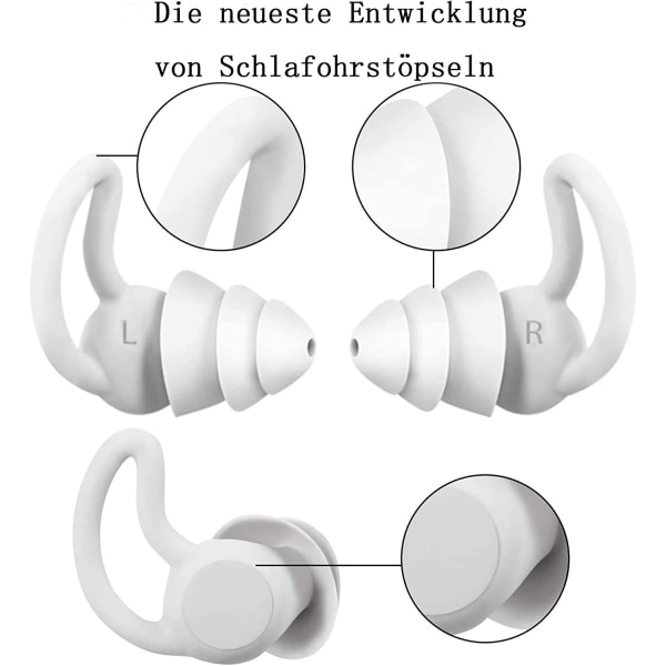 Öronproppar för att sova, hörselskydd i silikon
