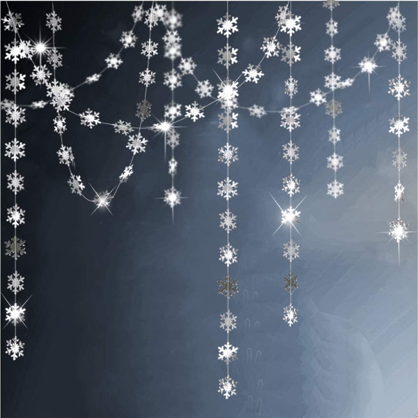 Silver Snowflake Garland for Wonderland/Party Decoration