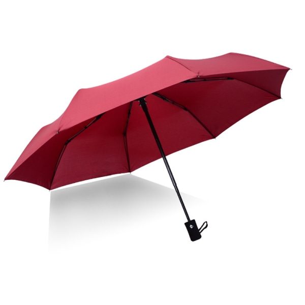 Sateenvarjo Tuulenpitävä Travel Sateenvarjo Kompakti Taitettava, viininpunainen