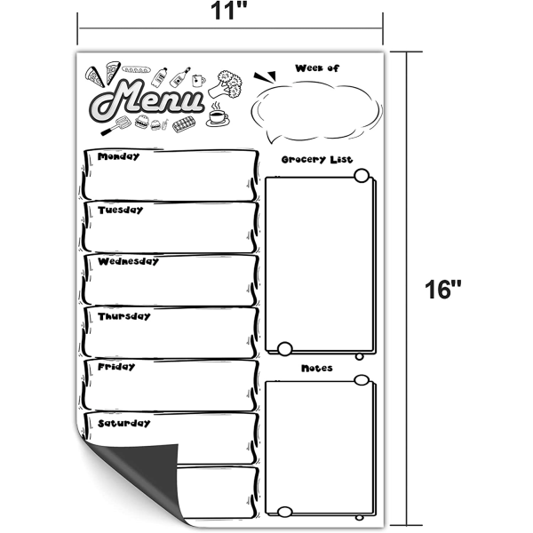 Magnetisk menukort 11" X 16" Dry Erase Kalendersæt