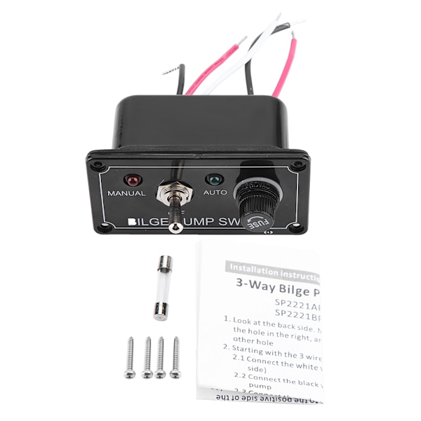 Yacht Switch Center, ABS-material för lång livslängd, 12V DC Toggle Manuell Av Auto-brytare, CE-certifierad för kvalitetssäkring