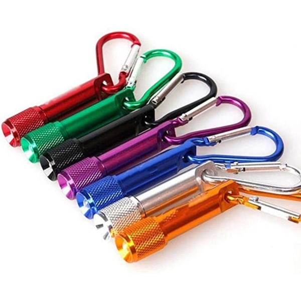 7kpl taskulamppu avaimenperällä, kannettava värikäs mini-LED-taskulamppu