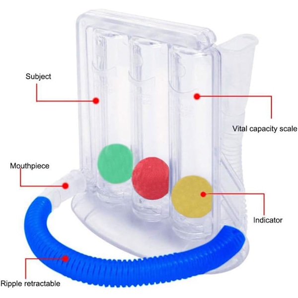 Andningsmästarsystem, Incentiv Spirometer med Precis Luftflödesindikator för Kontrollerad Inandning, Medicinsk Kvalitet för Förbättrad