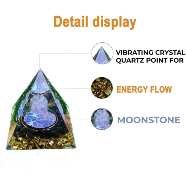 Inspirerende til Anti-stress Crystal Gemstone Pyramid