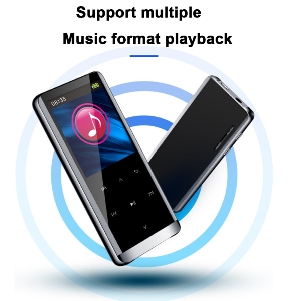 Bluetooth MP3-spelare - Pekskärm med högtalare, HiFi-ljud