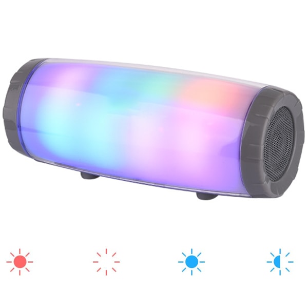 Colorful Lights trådløs Bluetooth højttaler Subwoofer, sølvgrå