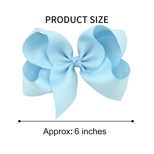 2 PCS  Hand-made Grosgrain Ribbon Solid Color Hair Bows Alligat