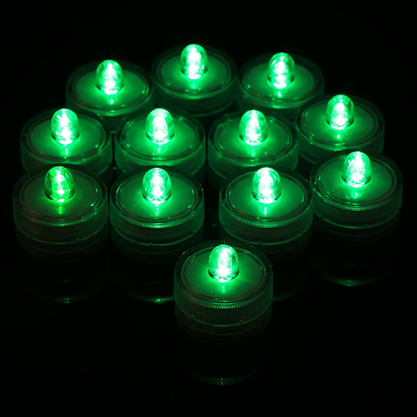 LED Submersible Waterproof Wedding Christmas Party Decoration Candle Tealights Green