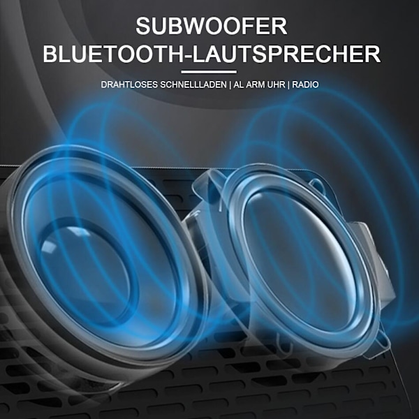 Smart Väckarklocka med Röstinspelare, Qi Trådlös Laddningsplatta, Bluetooth-Högtalare, Elegant Design, Perfekt För Moderna Sovrum Och Kontor,