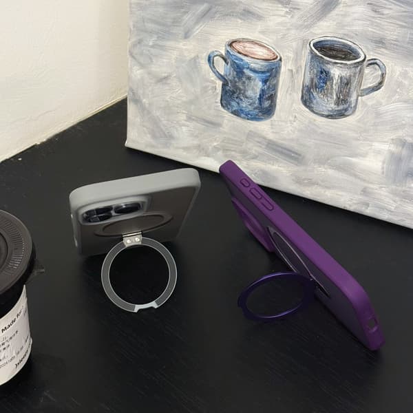 Kompatibel med Apple 17-tums grått magnetiskt stativ skyddsfodral (stöder trådlös laddning)