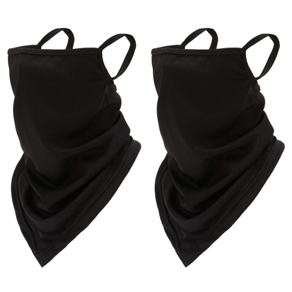 2-delt øremaske for utendørs ridning, trekantet håndkle, svart