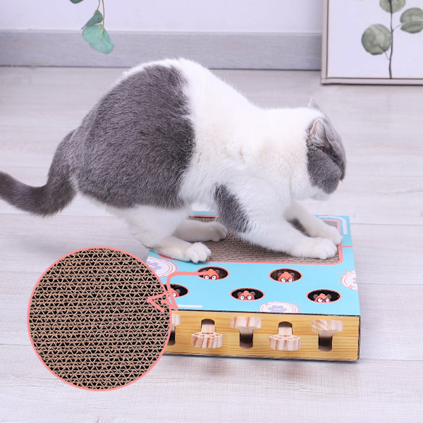 Kattberikningsleksaker, Giftfri 5-håls Labyrint Slå Hamster-spel, Inomhusleksak för Stressfri Smidighetsträning och Mental Stimulering