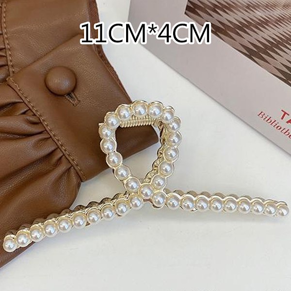 Hårklämmor med Pärlor, Set för Vardagsbruk, Sammanlänkande Tänder, Starkt Grepp, Hårklämma för Olika Frisyrer, Halkfri Metallbas, Mode Hårklämmor För