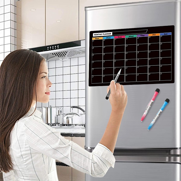 Magnetisk whiteboard selvklæbende til glatte overflader 43x30cm måned